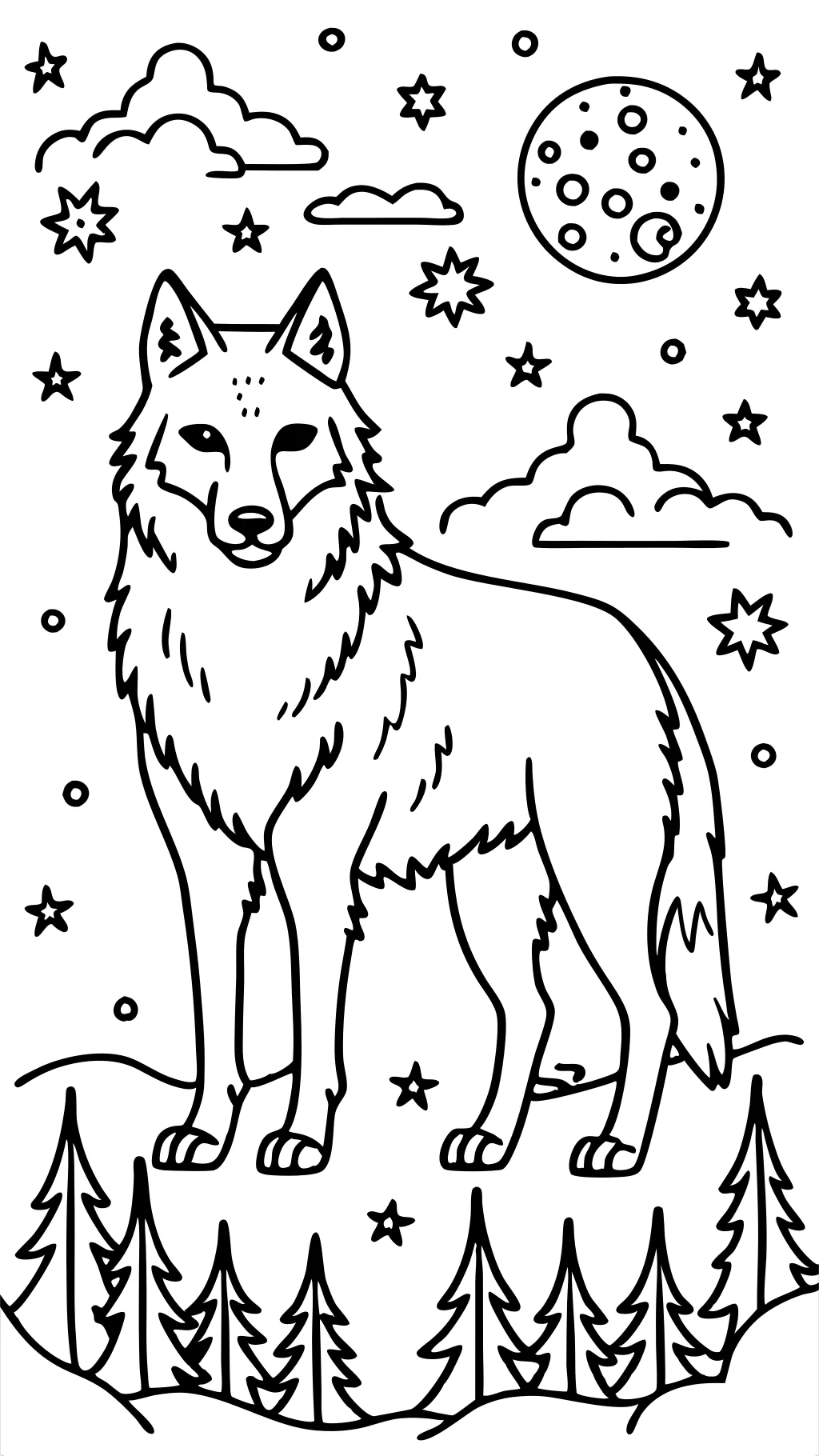 páginas para colorear de lobo